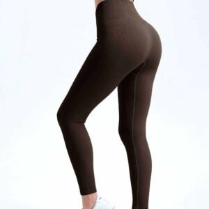 Burgunderrote Yoga Leggings mit hoher Taille RUXI de906