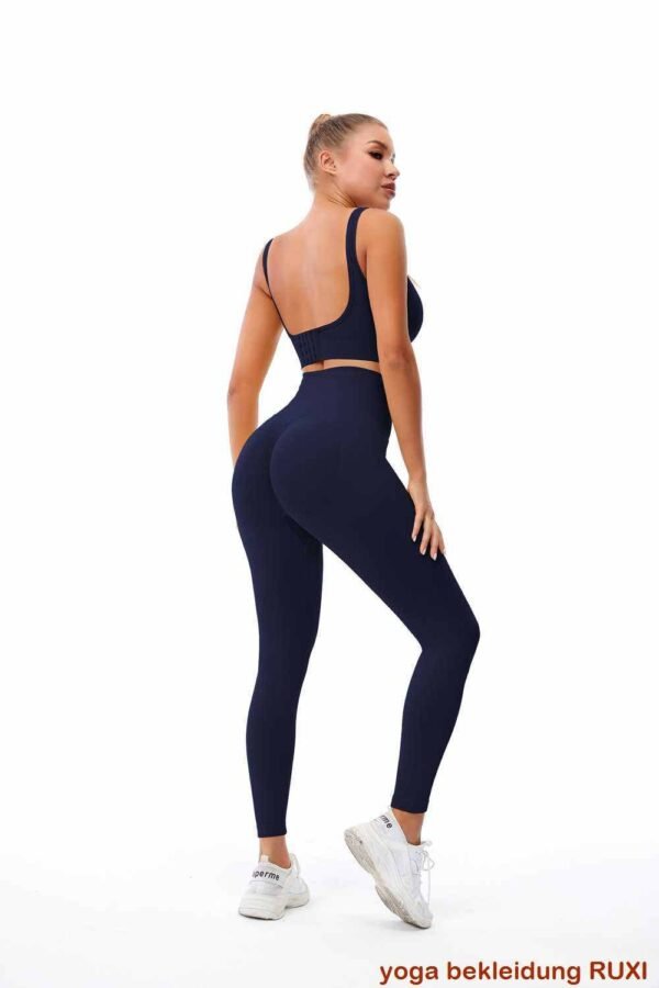 Gerueschte Workout Leggings mit hoher Taille fuer Damen