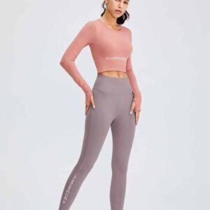 Kurze Gym Leggings fuer Damen mit hoher Taille RUXI de1150