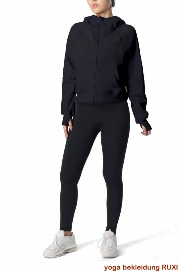 Schwarze Yogahose fuer Damen bequeme Passform RUXI de889