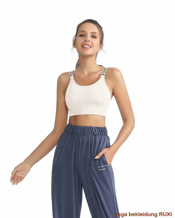 Yoga Leggings mit hoher Taille und gerueschtem Saum RUXI