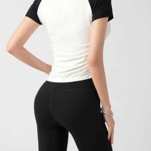 Yoga Shorts mit umgeschlagener Taille bequeme Passform
